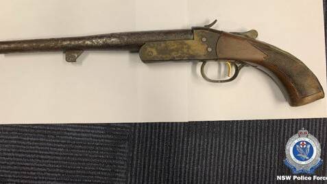 Illegal haul: Patrick Richard Kerr admitted to possessing this shotgun after police raided the home on Calala Lane in Tamworth in April. Photo: NSW Police.