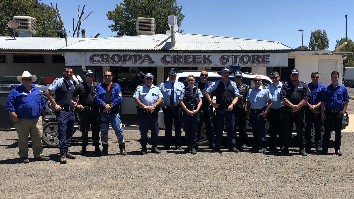 On patrol: The officers involved in the rural crime blitz in Croppa Creek. Photo: New England police