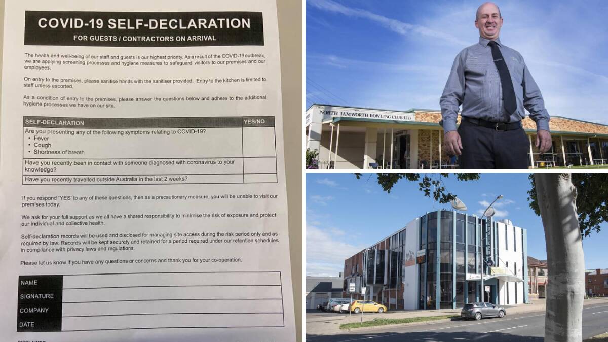 Costly penalty: The form that wasn't filled out correctly, the Tamworth Services Club, and its CEO Kristian Brooks. Photos: Peter Hardin and supplied