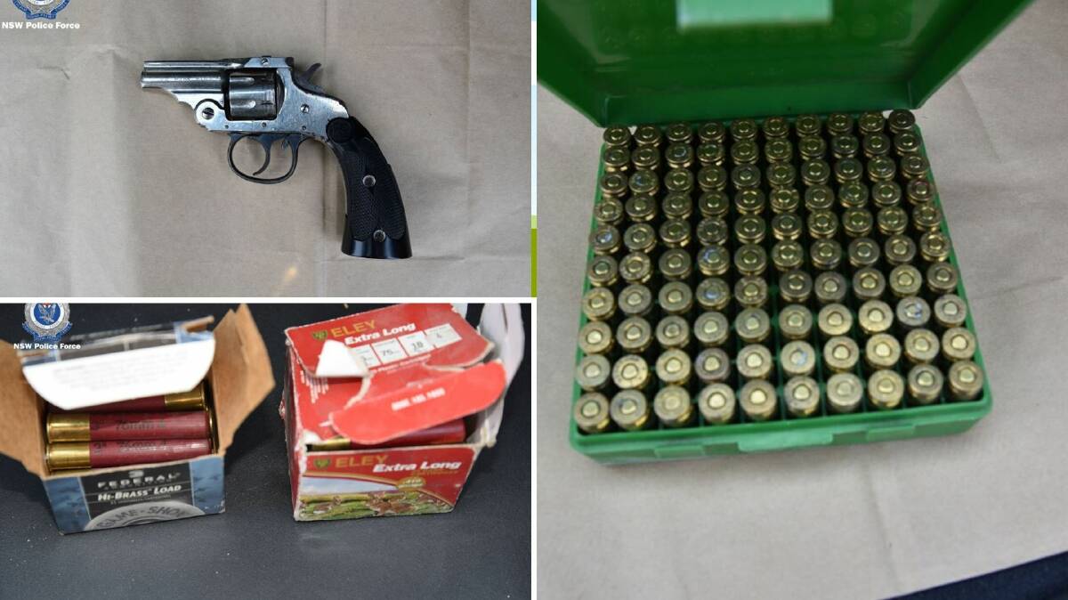 Goods seized: The gun and ammunition found in the Willow Tree raid on October 29. Photos: NSW Police