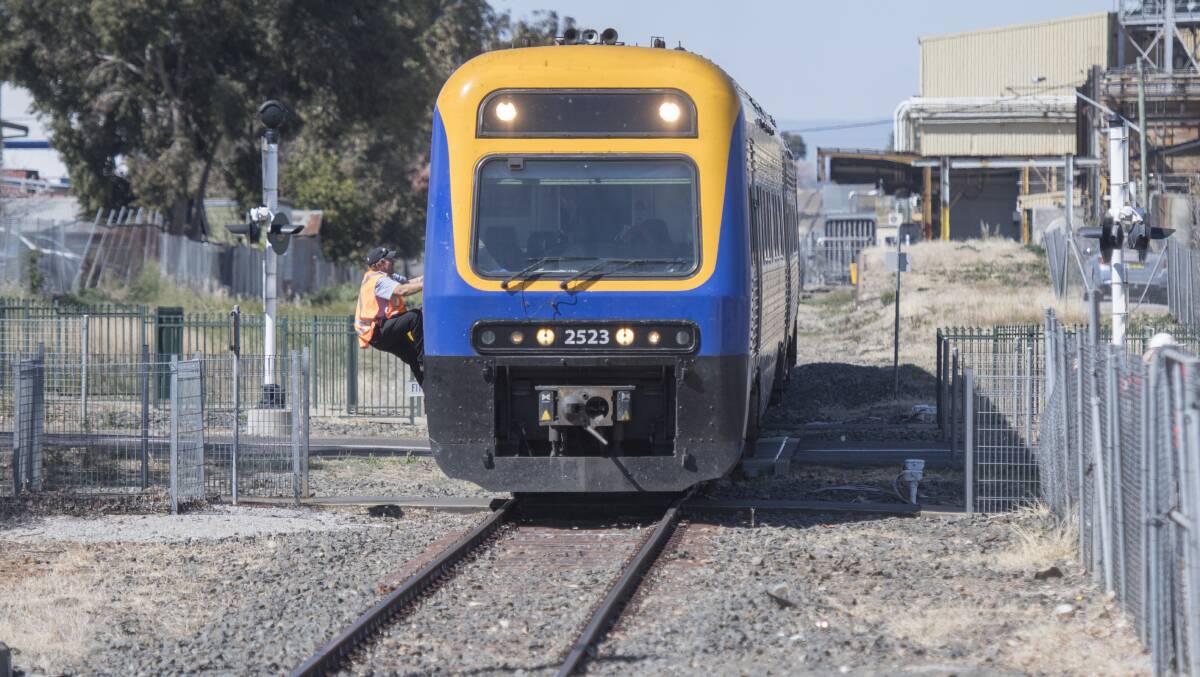 The car struck the Xplorer train which was en route from Armidale to Sydney on Monday morning. Photos: Peter Hardin