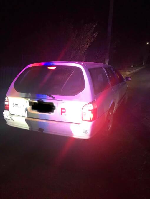 Tickets: The car that was stopped by police in Edward Street in Tamworth with several unrestrained passengers on board. Photo: NSW Police