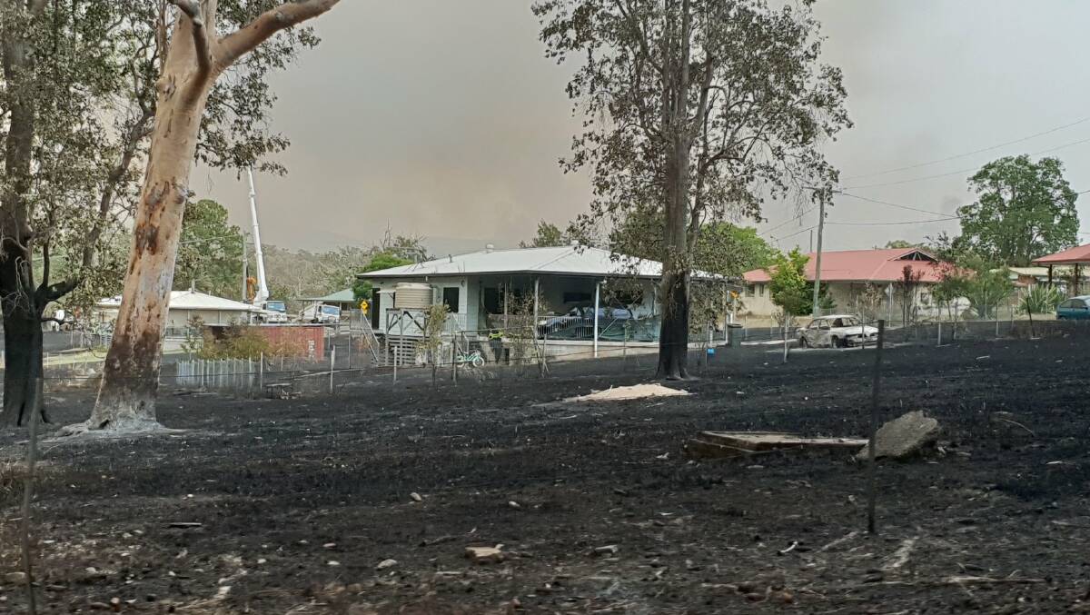 FEELING THE HEAT: The fire came perilously close to some properties, and had  destroyed 10 homes. Photo: Richmond Police
