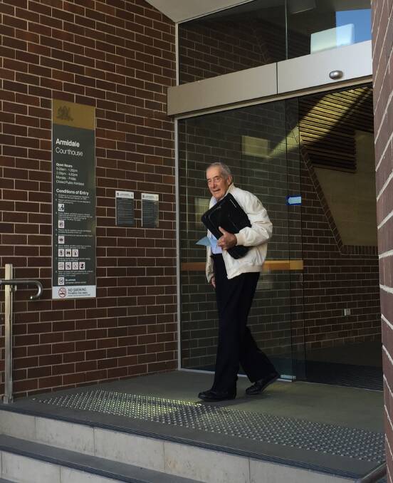 On bail: David Jospeh Perrett walks out of Armidale Local Court on Wednesday. Photo: Rachel Baxter 