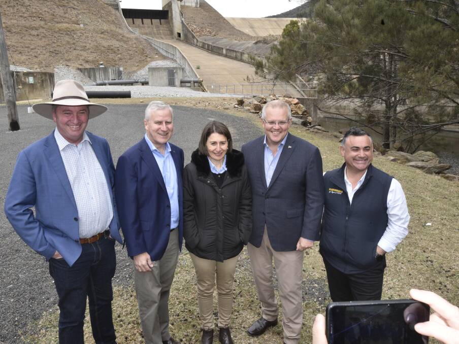 The $480 million project was announced on Sunday in a whirlwind tour of the current Dungowan Dam by the state and federal governments. Photos: Jacob McArthur
