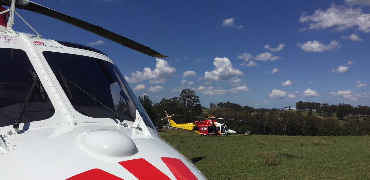 Chopper mission: Stephen George Russell and a 38-year-old woman were airlifted from the crash scene by the Westpac Rescue Helicopter. Photo: WRHS