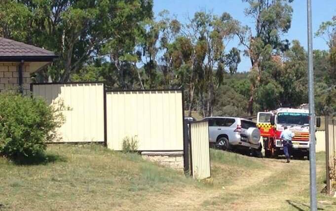 Hazmat incident: Firefighters decontaminated the area after the backyard lab was discovered in Tenterfield. Photo: Fire and Rescue NSW