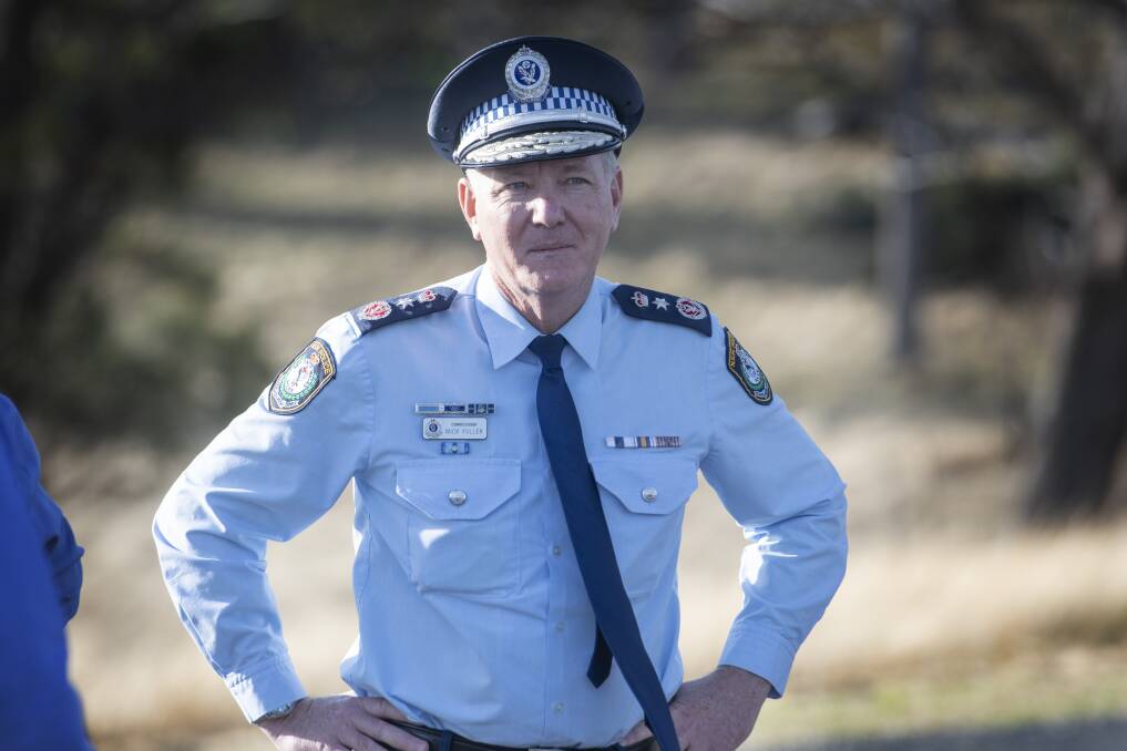Border force: NSW Police Commissioner Mick Fuller is on a tour of the New England North West this week. Photo: Peter Hardin