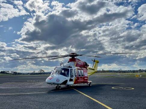 The Westpac chopper was tasked from Tamworth to the tractor accident, as well as an emergency mission to Wee Waa. Picture by Westpac Rescue Helicopter Service from file