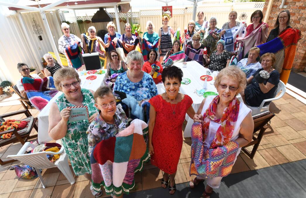 For a cause: The Friendship Knitters in Tamworth at their last meeting for 2018. Photo: Gareth Gardner