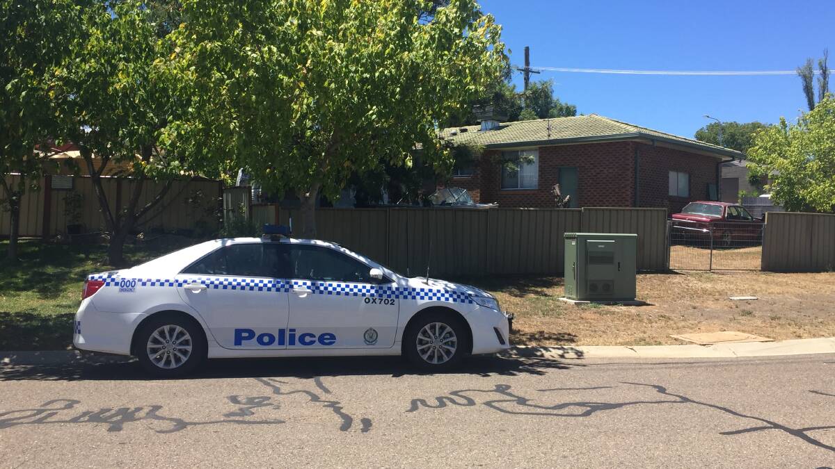 Five raids: Officers at the Higgins Lane property in Oxley Vale where drugs were seized - one of five locations searched during the series of raids.