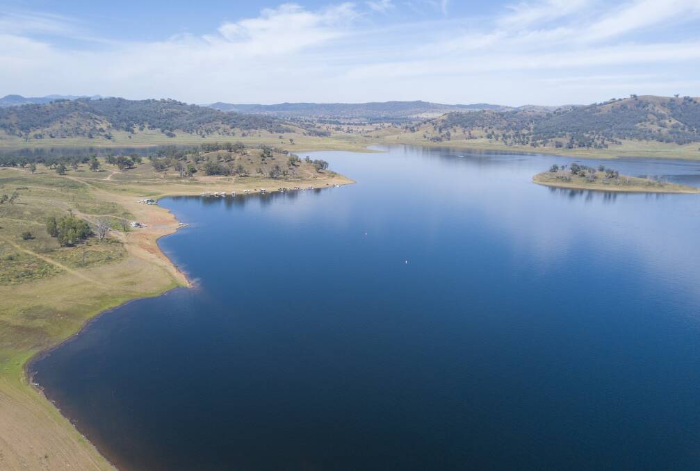On the up: Chaffey Dam at the end of 2020. Photo: Peter Hardin