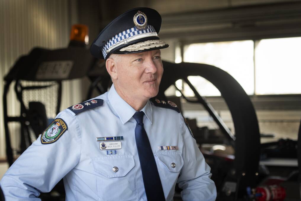 On patrol: NSW Police Commissioner Mick Fuller has been touring the New England North West this week. Photo: Peter Hardin