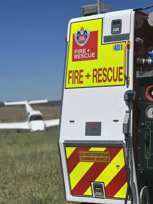The plane nosedived off the Quirindi Airport runway on Sunday morning. Picture supplied by Fire and Rescue NSW 