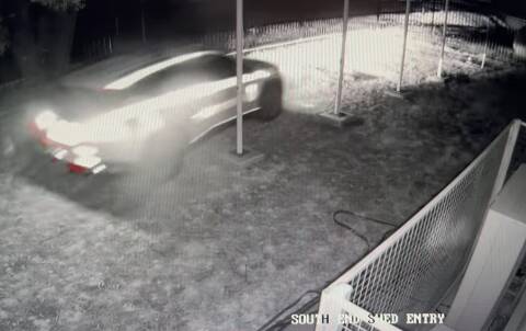 CCTV of the RFS vehicle being stolen in Moree. Picture supplied by NSW RFS