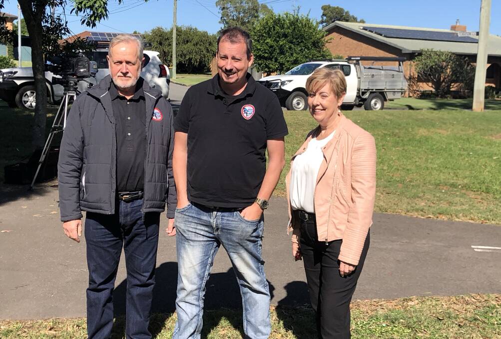Balance of power: L-R: Shooters Fishers and Farmers Party head Robert Borsak MLC, Mark Banasiak MLC and Upper Hunter candidate Sue Gilroy. Picture: Matthew Kelly