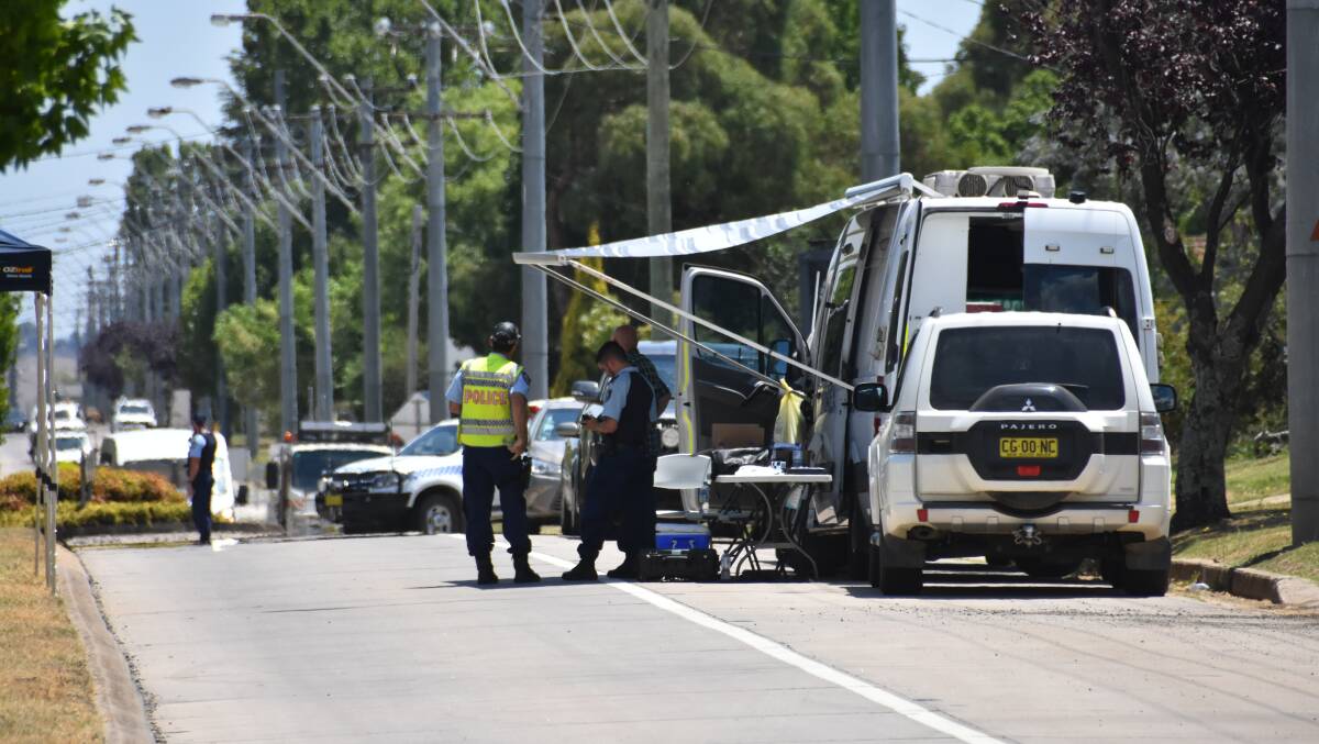 Critical incident: Police at the scene on Church Street, or the New England Highway. Photo: Andrew Messenger