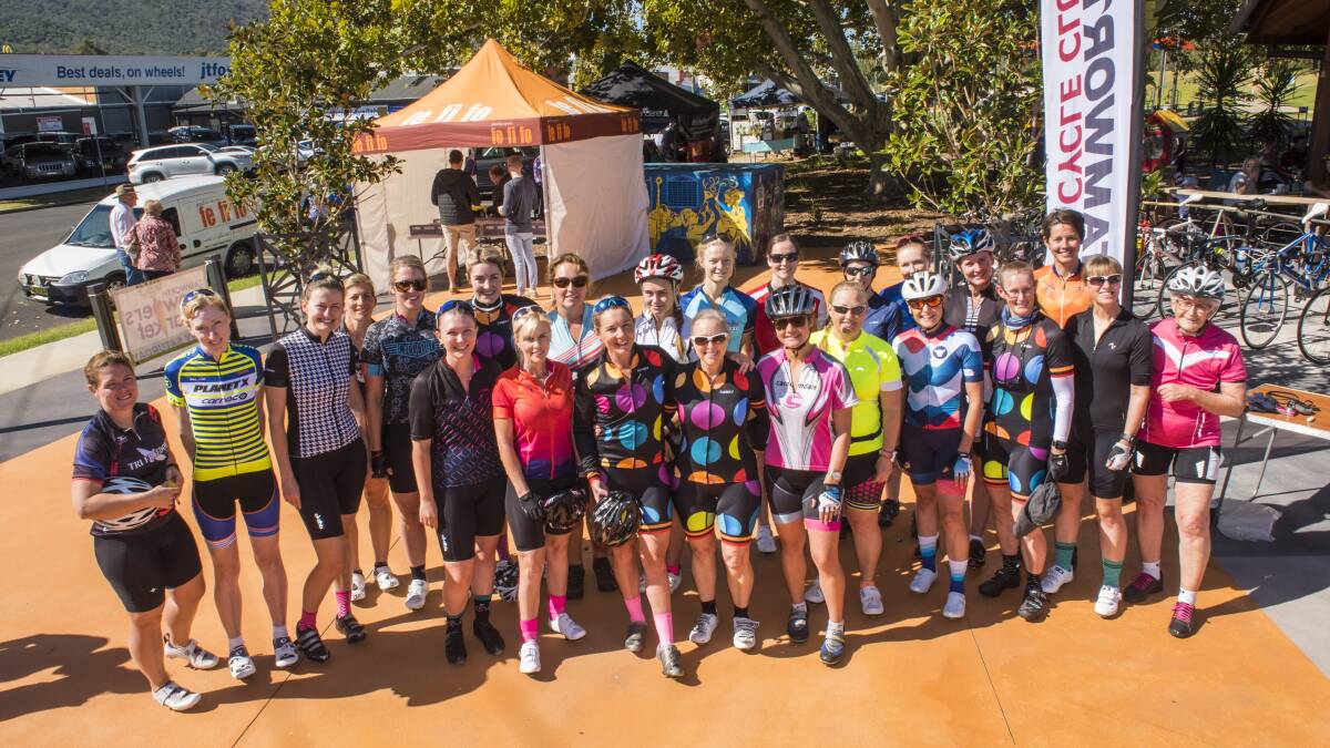 Women from Tamworth, Armidale and Coffs Harbour hit the roads around Tamworth for the first women's #Five100km ride. Photos: Peter Hardin