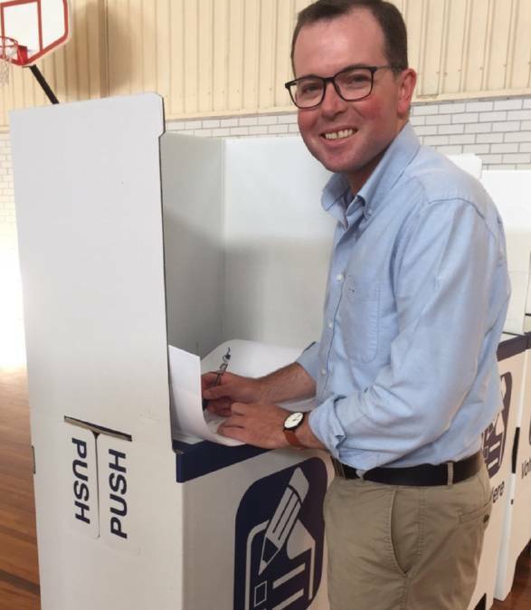 Popular vote: Adam Marshall in Moree on Saturday. Photo: Sophie Harris