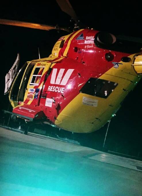 Emergency: The Westpac Rescue Helicopter airlifted one man to Newcastle. 