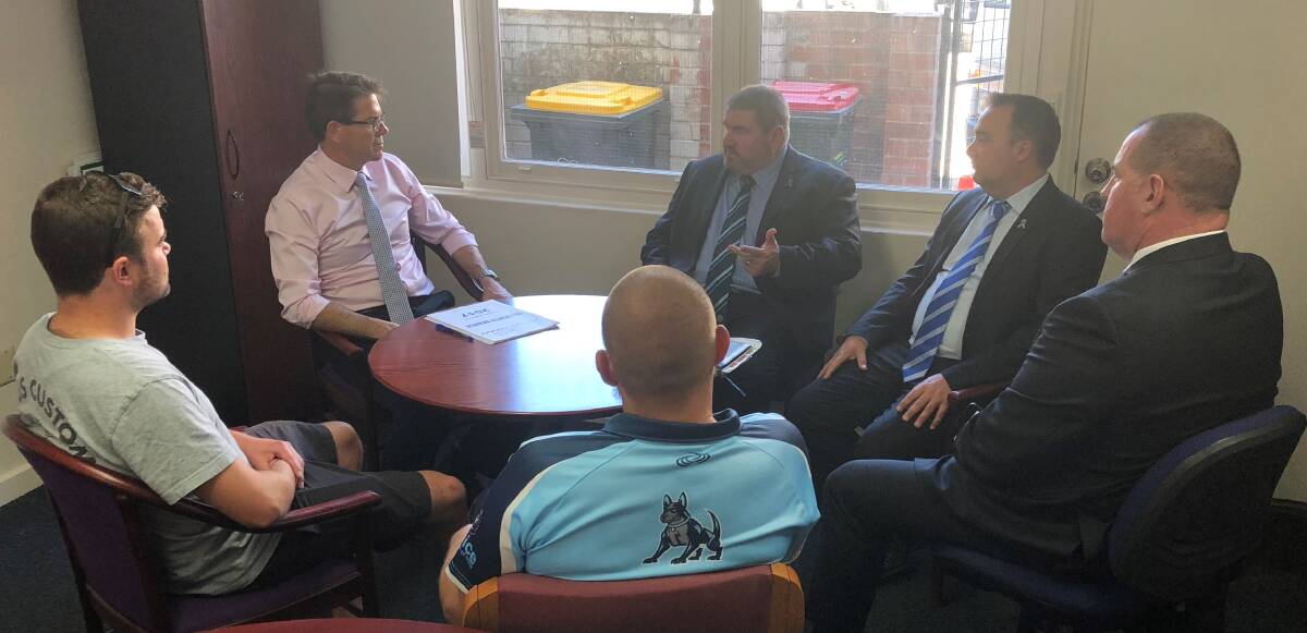 Sitting down: Mr Anderson meets with the Police Association of NSW president, executive members and Tamworth branch. Photo: Supplied