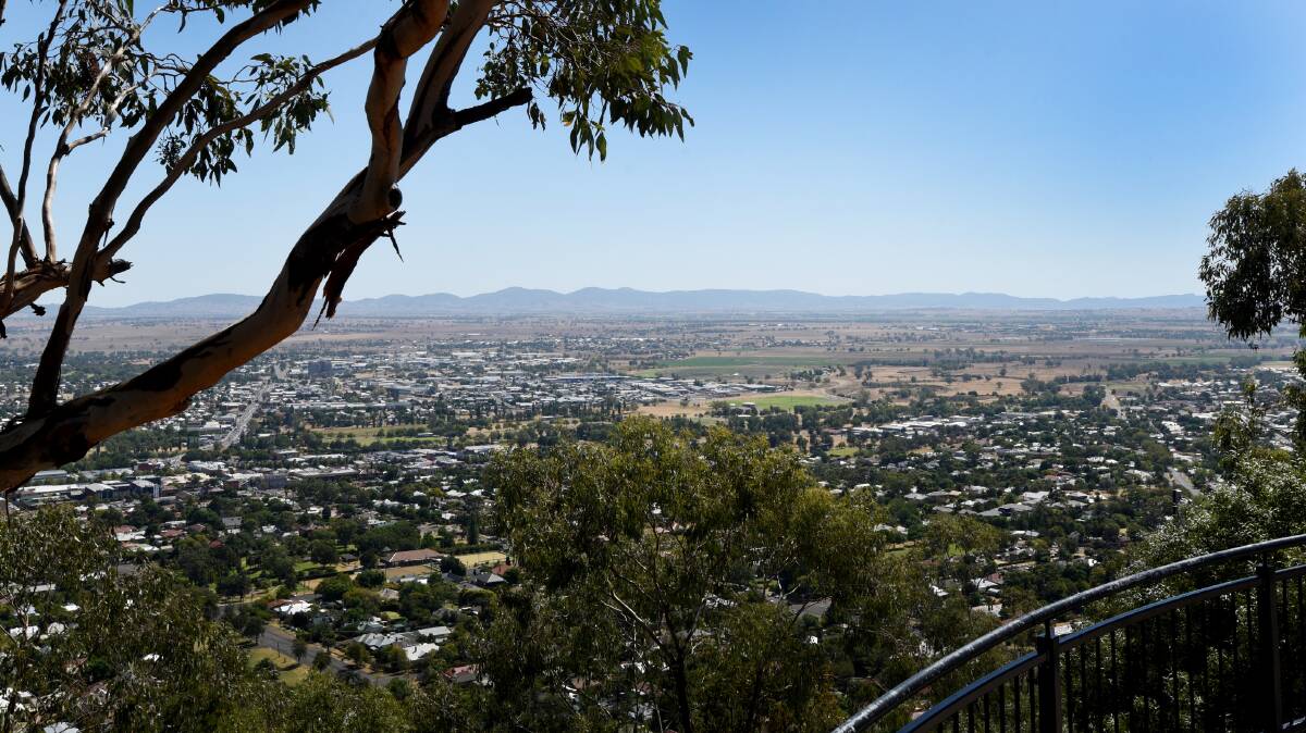 Vandals strike: The view from the Oxley Lookout in Tamworth.