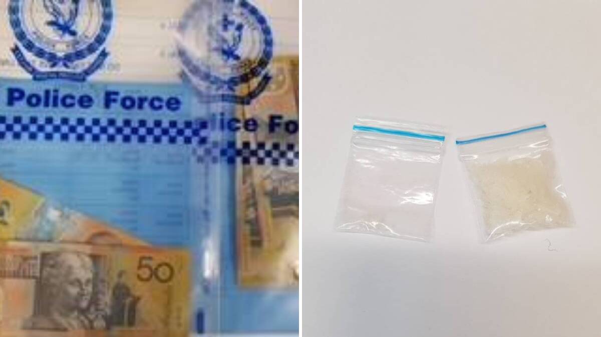Adjourned: The cash and drugs police said they seized in the Maxwell Street home in December. Photo: Oxley Police