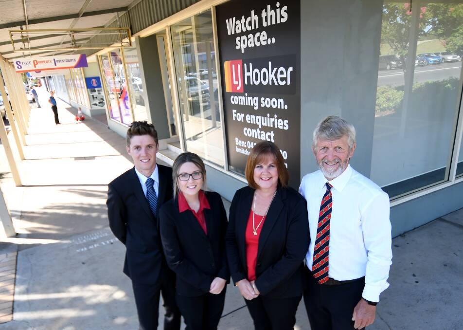 Family business: From left, Sam, wife Katelyn, mum Leanne, and dad Alan Spokes, will open the doors to LJ Hooker in Tamworth in early-January. Photo: Gareth Gardner