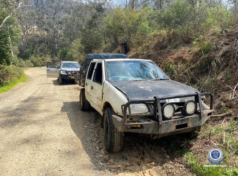 Officers stop a ute as part of the hunting blitz in the New England and Coffs-Clarence areas. Picture supplied by NSW Police