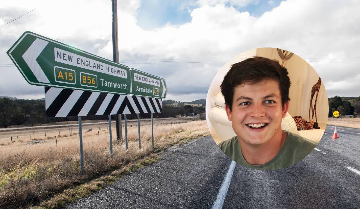 Deadly highway: Matthew O'Rourke, inset, was killed on the New England Highway, north of Bendemeer, on Sunday. A woman died north of Bendemeer on Thursday morning. 