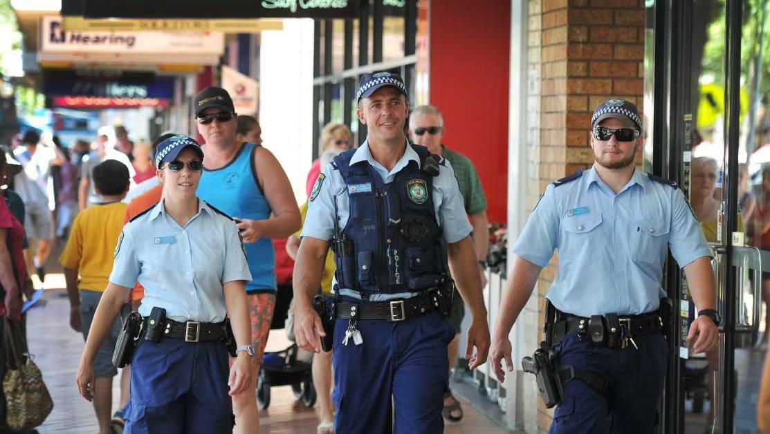 On patrol: Extra officers have been rostered on to police the NRL football match in Tamworth this weekend. File photo