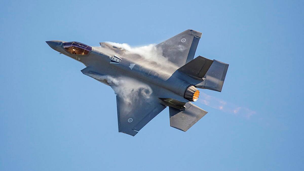 A Royal Australian Air Force F-35A Lightning II aircraft in training. Picture supplied by Department of Defence 
