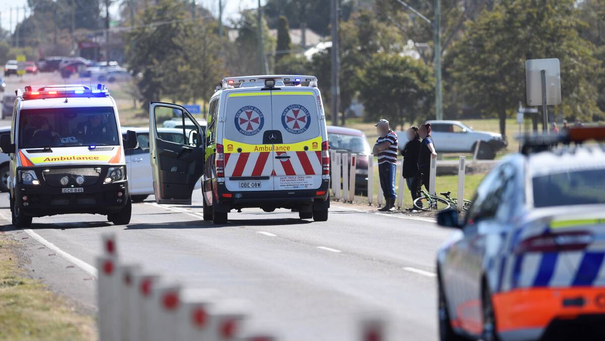 The woman was taken to Tamworth hospital as crash investigators piece together the moments leading up to the collision.