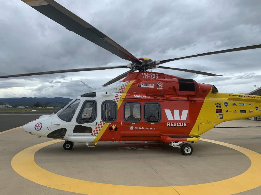 The Westpac Rescue Helicopter in Tamworth at the weekend. Photo: Westpac Rescue Helicopter Service