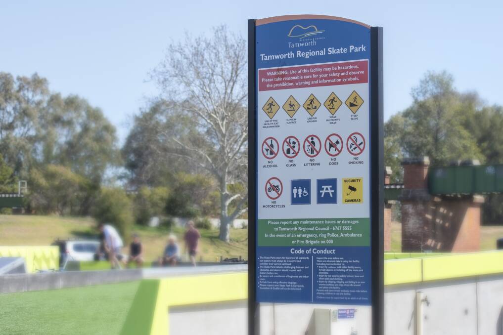 Park emergencies: Two men who were not wearing helmets were seriously injured at the Tamworth skate park on the weekend. Photo: Peter Hardin