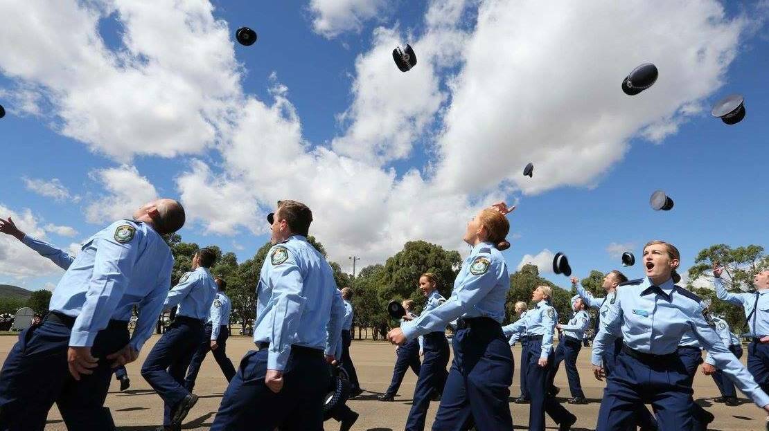 Passing out: Four new probationary constables will leave the police academy in Goulburn on Friday. Photos: NSW Police