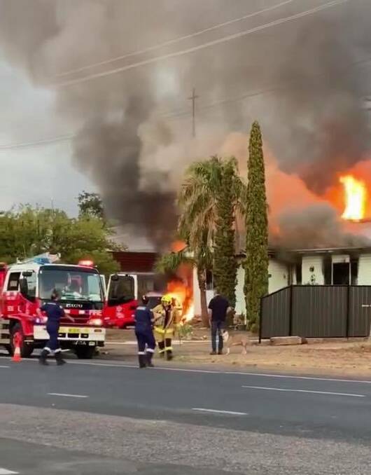 The fierce fire destroyed the Mitchell Street home, and everything inside, early on Wednesday morning. Photos: Fire and Rescue NSW Wee Waa