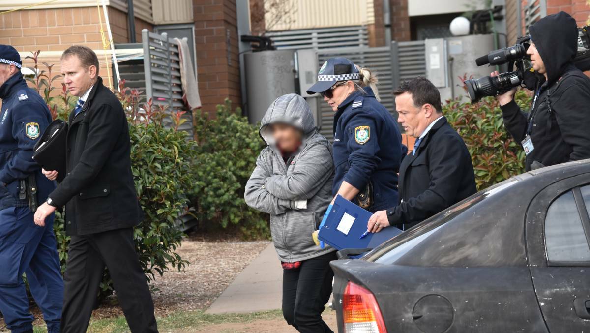 Pleas entered: Rebecca Hanshaw, pictured, was arrested at her Petra Avenue unit in Tamworth, dubbed the 'ice castle' in May 2019. Photos: Ben Jaffrey, NSW Police