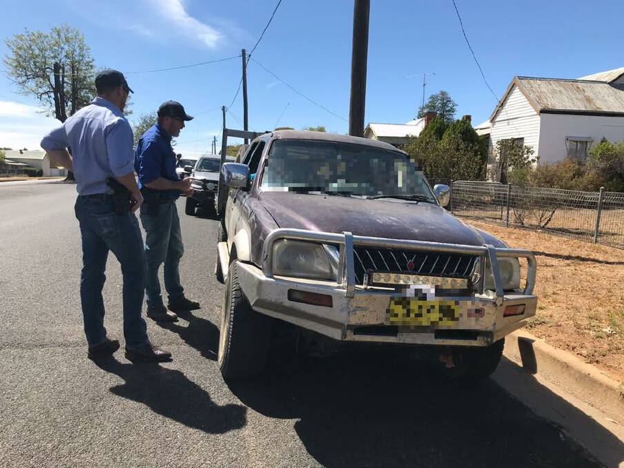 Under arrest: Rural crime officers stopped the man in Coonabarabran. Photos: NSW Police