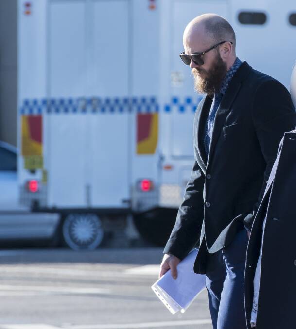 No please: Dylan Rutter outside Tamworth Local Court this week. He remains on Supreme Court bail and will return to court in June. Photo: Peter Hardin