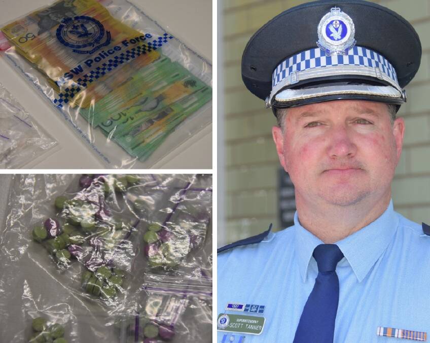 SEIZURE: Police seized drugs including amphetamine and ecstasy as well as large sums of cash in a series of dawn raids on Friday, New England Superintendent Scott Tanner said. Photos: Nicholas Fuller