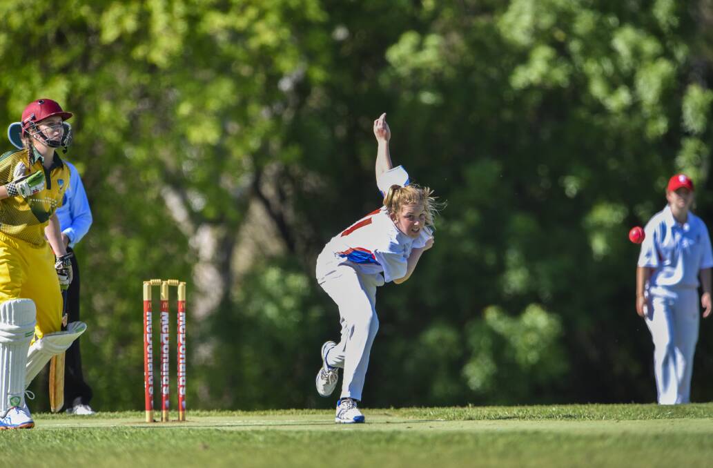 Bowled over: Sarah Young in flight for Illawarra against North Coastal. Young has been named captain of the Country Sixers. Photo: Peter Hardin 260916PHC024