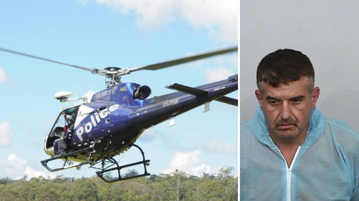On the run: The search - which involves PolAir and the dog squad - for Selim Sensoy was continuing on Thursday night. Photo: NSW Police