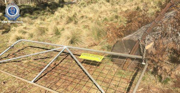 Damage: Police believe the fence was removed to allow illegal hunting. Photo: NSW Police