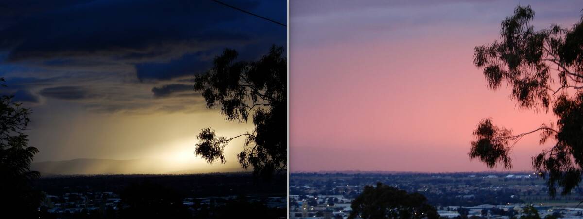 WHAT RAIN: The deluge was done and dusted in a flash but it gave the city's snappers something to smile about with a stirring light and colour display. Photos: Gaye Johnson-Weeks