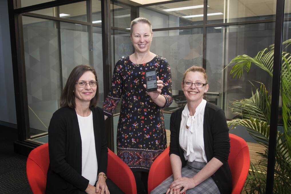 Connected: Michele Tibbles, Classifieds/Administration Manager - New England, The Northern Daily Leader editor Fiona Ferguson and Tonia Smith, Sales Manager - Peel Valley Group. Photo: Peter Hardin