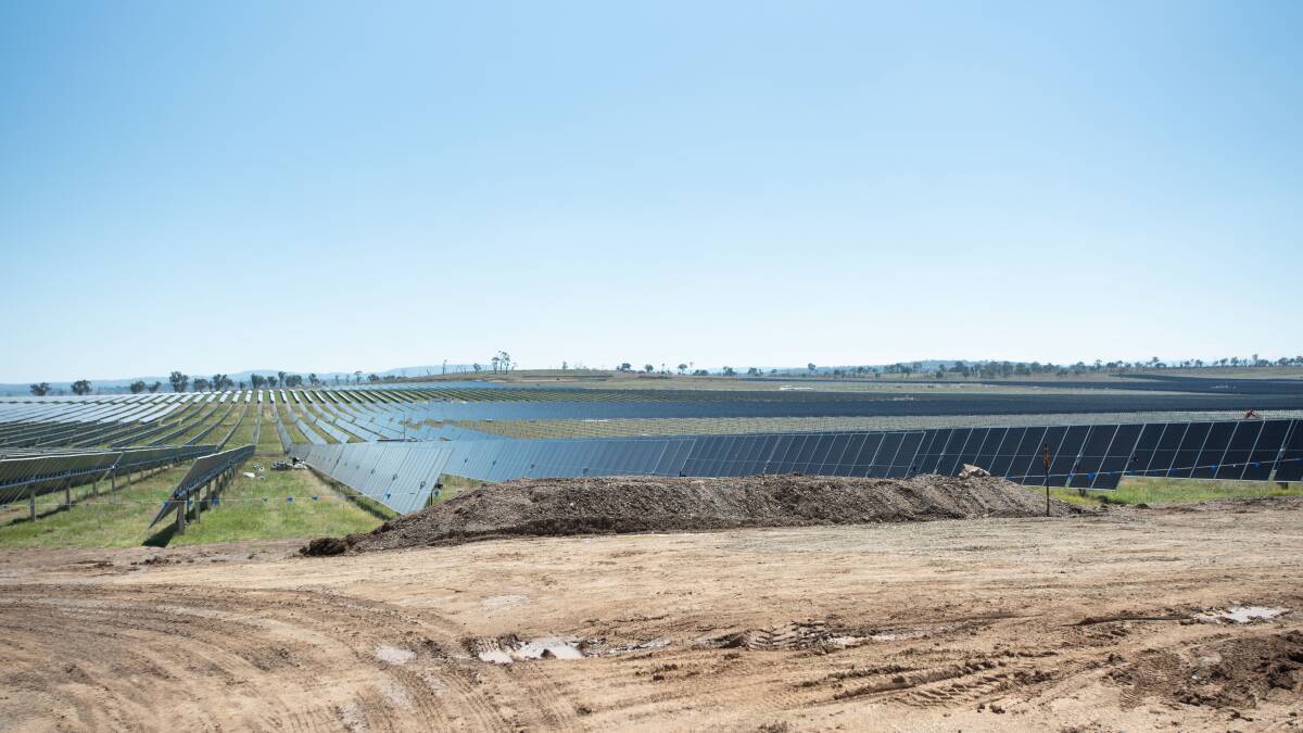 New England is set to begin talks on becoming a NSW renewables zone for projects like solar farms, such as this one at Uralla. Picture by Peter Hardin from file