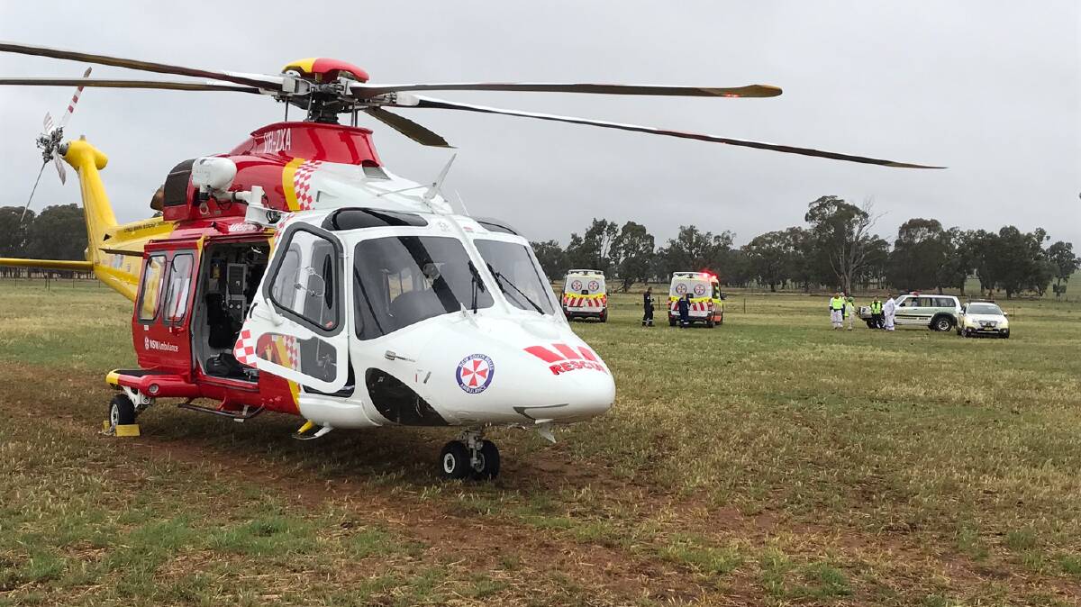 Emergency mission: The Westpac Rescue Helicopter on scene of an accident in October. Photo: Westpac Rescue Helicopter Service