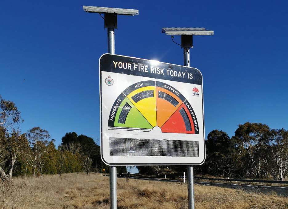 Solar powered fire warning signs allow remote updates providing more up to date information. Photo supplied.