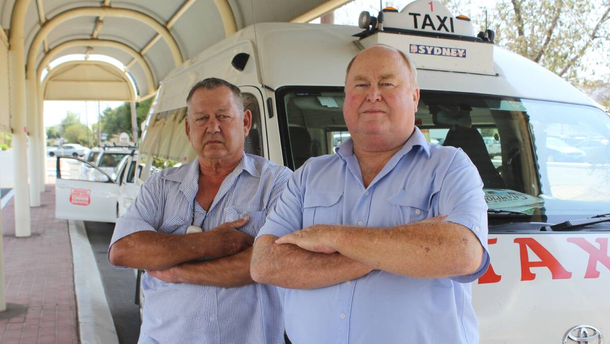 SERIOUS THREAT: Moree Radio Cabs drivers Paul Raveneau and Carl Blumfield have organised the stop work protest this weekend as a warning of what could happen if the On Demand service continues.